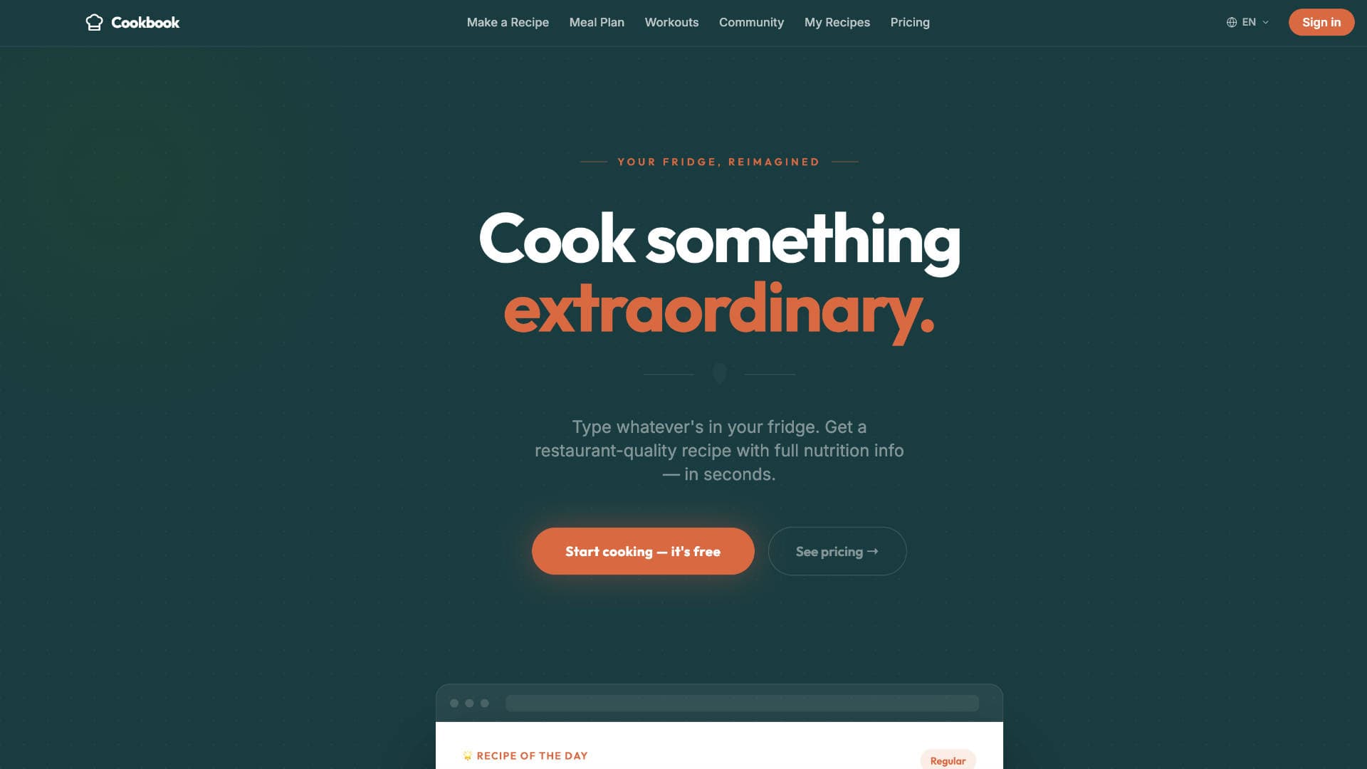Cookbook: app by Kevin. AI, Web, Mobile.