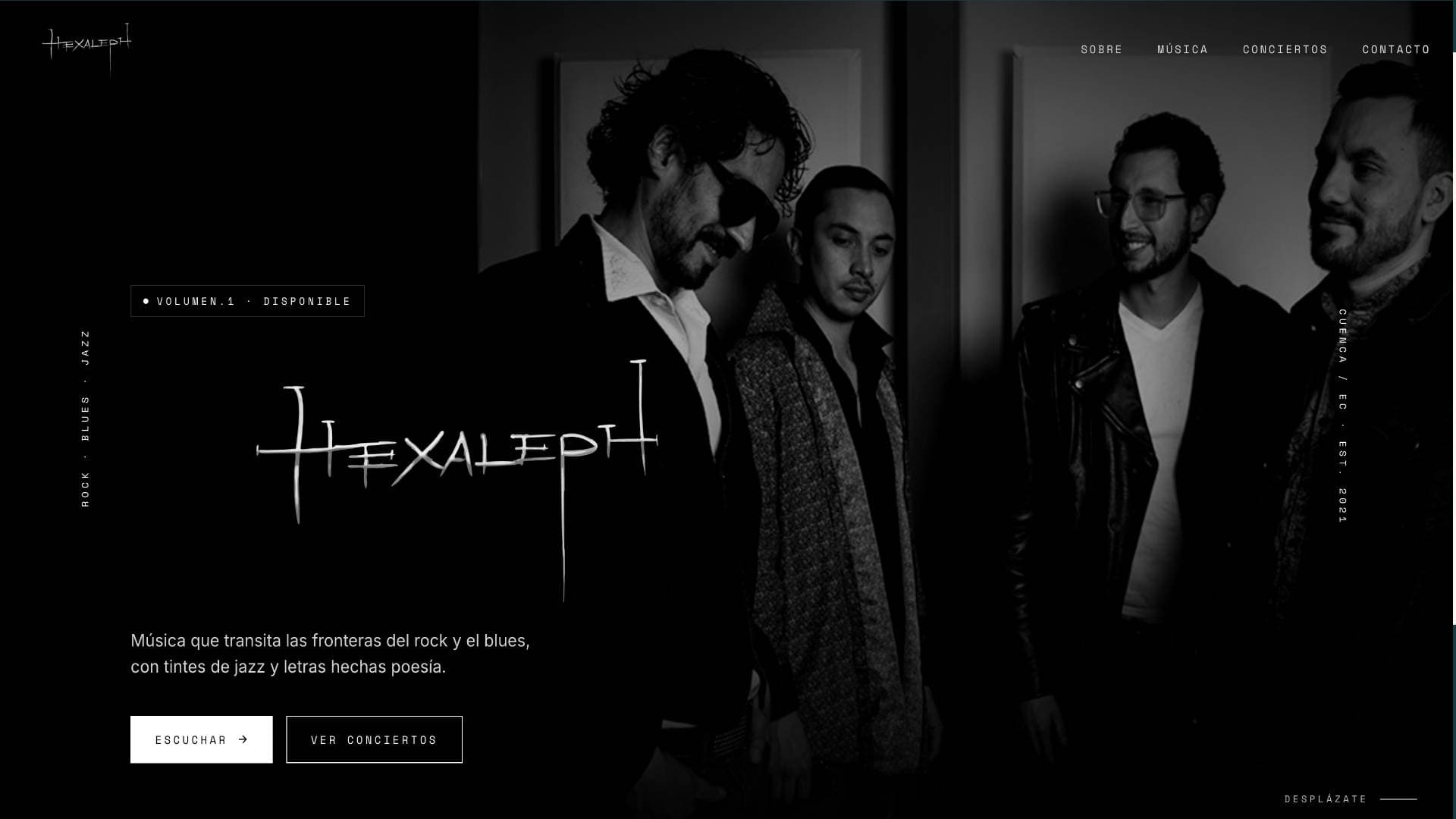 Hexaleph: band site by Kevin. Art direction, Research.