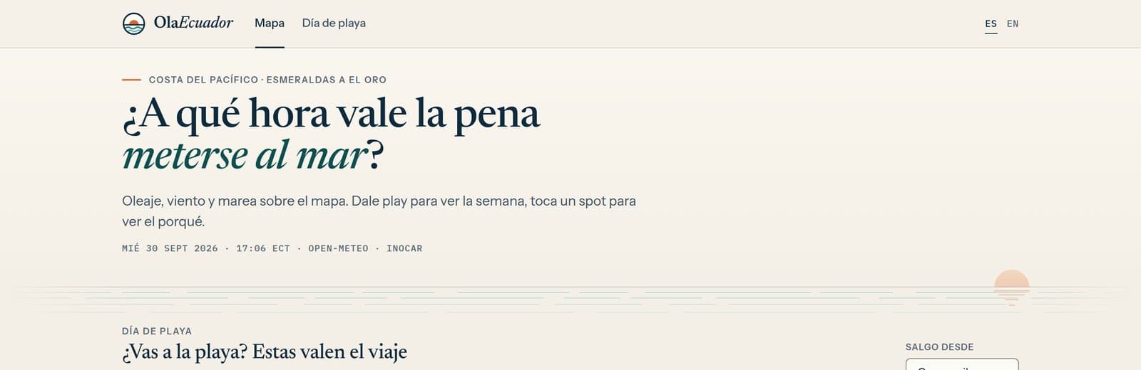 OlaEcuador: product by Kevin. Next.js, Ocean models.